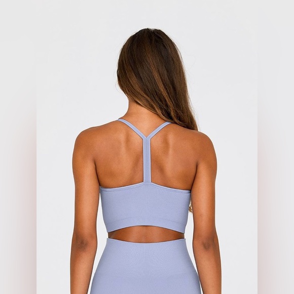 Sculptflex Ribbed V Bra in colour Blue Lagoon - Picture 2 of 4